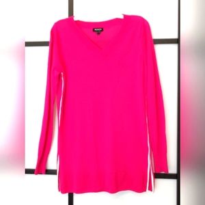 WORTH Wool Side-Stripe Sweater, size P/SP in deep pink 🩷